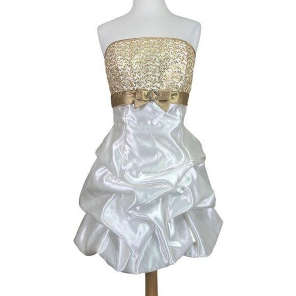 Y2K Jessica McClintock Gunne Sax Strapless Dress‎ Size 9 - Picture 1 of 9